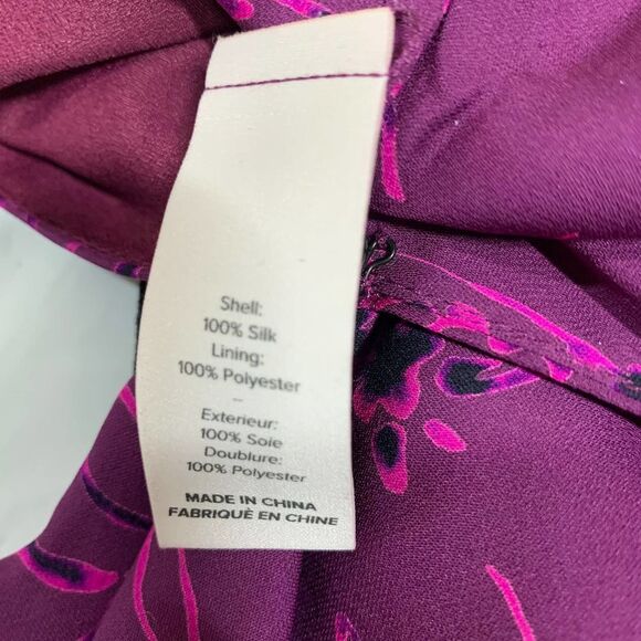 CINQ A SEPT 100% silk Mabel Top purple long sleeve blouse top long sleeve sz xs - Picture 10 of 12